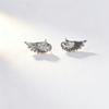 Shiny Stud Earrings for Women Girls Wing Shape Ear Studs Ear Piercing Fashion Cute Jewelry Gifts Punk Gothic Cross Decoration