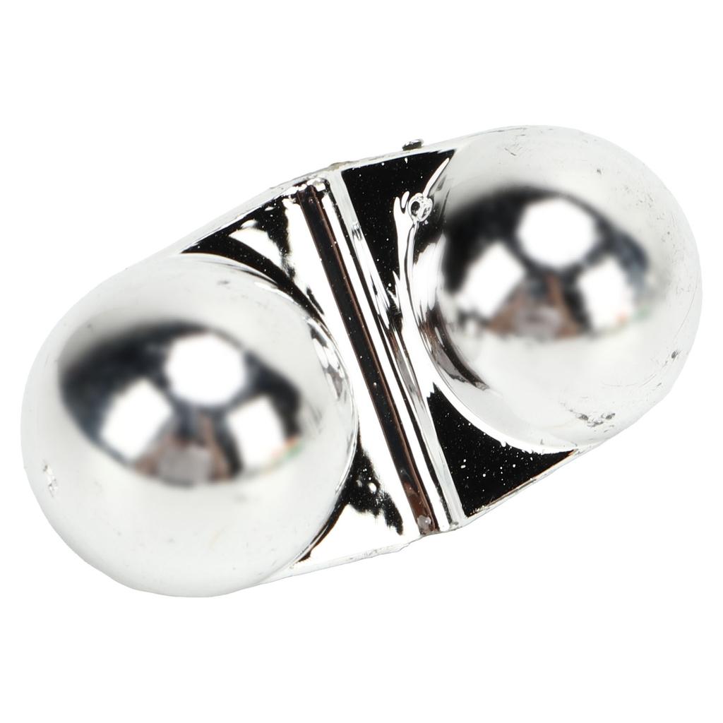 50PCS Fishing Double Rattle Metal Sea Fishing Attractor Bell Beads with Plastic Case for Luring Fish Silver