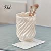Plastic Pencil Cup for Desk Spiral Pen Holder, 3D Printed Twisted Makeup Brush Organizer Cup, Sturdy Holder School Decorative Storage Container Office