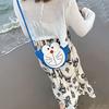 Cute Cartoon Doraemon Shoulder Cross Woven Bag Summer Bag Women 2025 New Ins Bucket Bag Niche