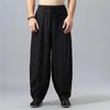 Męskie lniane spodnie z szerokimi nogawkami w stylu chińskim Męskie spodnie casualowe High Street Spodnie sportowe Duże rozmiary XS-5XL