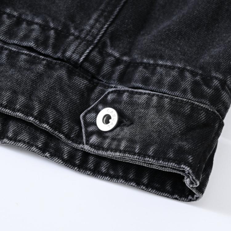 ZIMOXUAN Damen-Frühlings- und Herbst-Neuzugänge, Vintage-Jeansjacke in Blau mit hoher Taille, stilvolle Cowboy-Kurzjacke