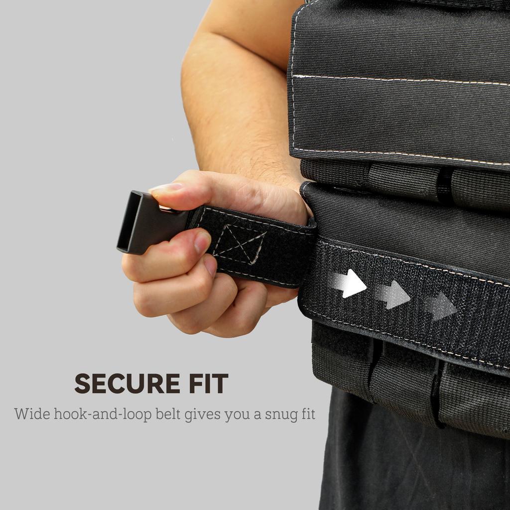 30KG Adjustable Weighted Vest, Running Weight Vest, with 30 Metal Weights, Reflective Strips, for Running, Exercise