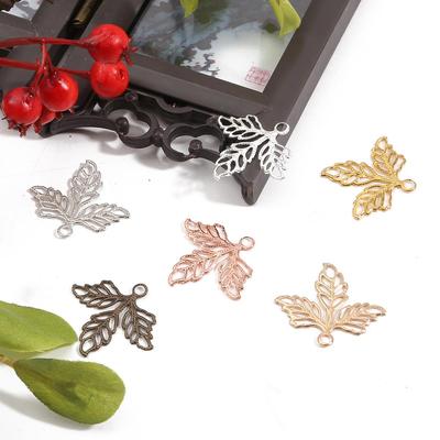 10Pcs Metal Copper Maple Leaf Charm DIY Accessories Findings Supplies for Jewelry Making