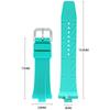 Fluoro Rubber Strap for Citizen NJ0150 NJ0151 0158 Quick Release Pin Buckle Men Soft FKM Sport Waterproof Replace Watch Band 9mm