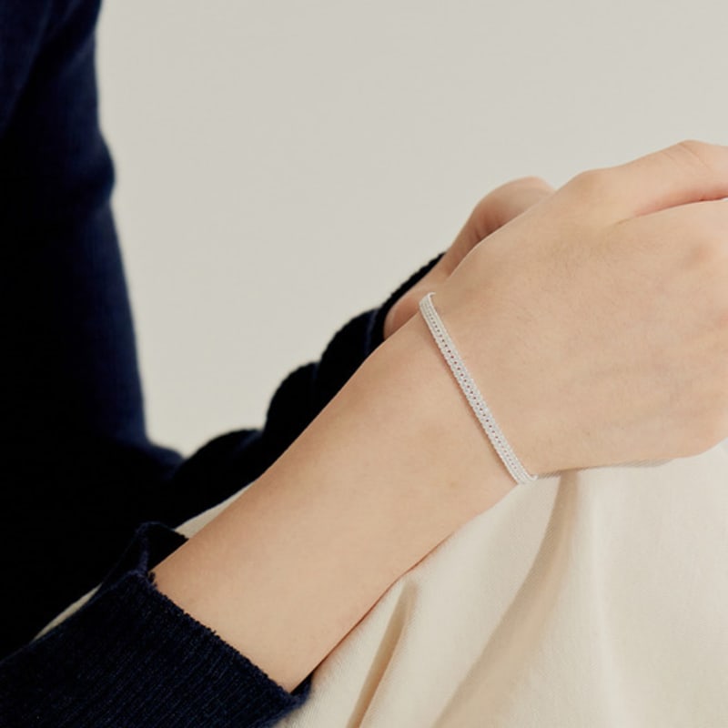 murmur [925silver]Sparkling double cubic bracelet