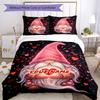 3PC Custom Name Love Gnome Art Bedding Set Duvet Cover Closure Includes 1 Duvet Cover & 2 Pillowcases for Bedroom