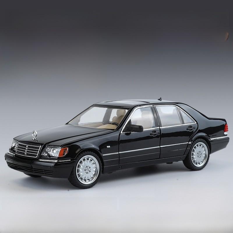 

Литая модель автомобиля Mercedes Benz W140 с дверями, звуком и светом, для детей в подарок чёрный