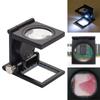 Professional Mini Folding 10X Magnifying Glass Linen Tester Cloth Thread Counter Magnifier