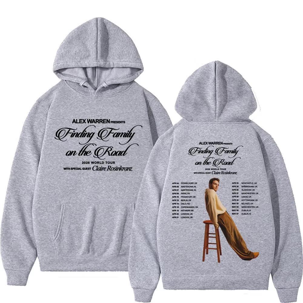Alex Warren Familie Vinden op De Weg 2026 Wereldtour Hoodie Pullovers Mannen Vrouwen Harajuku Hip Hop Oversized Unisex Harajuku hoge kwaliteit
