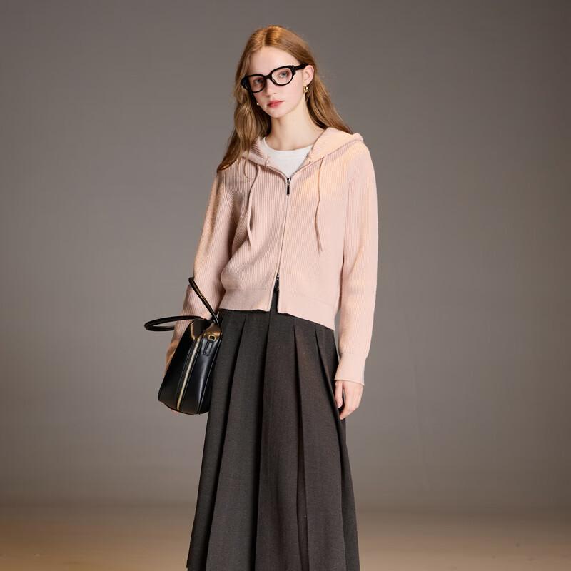 Sancai Anti-Pilling Hooded Zip-Up Knit Cardigan