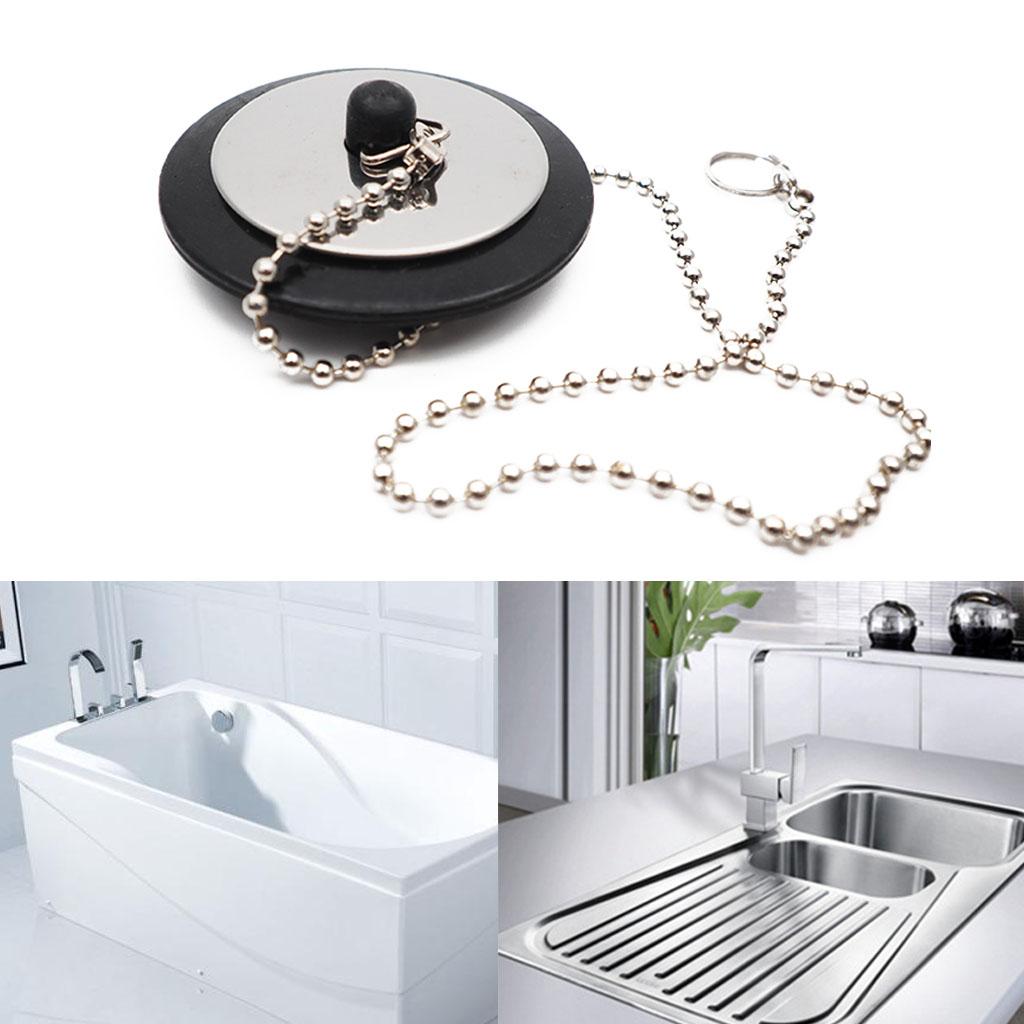 Kitchen Sink Drain Plug Rubber Sink Strainer Stopper Bathroom Tube Sink Drain Stainless Steel 1 PC