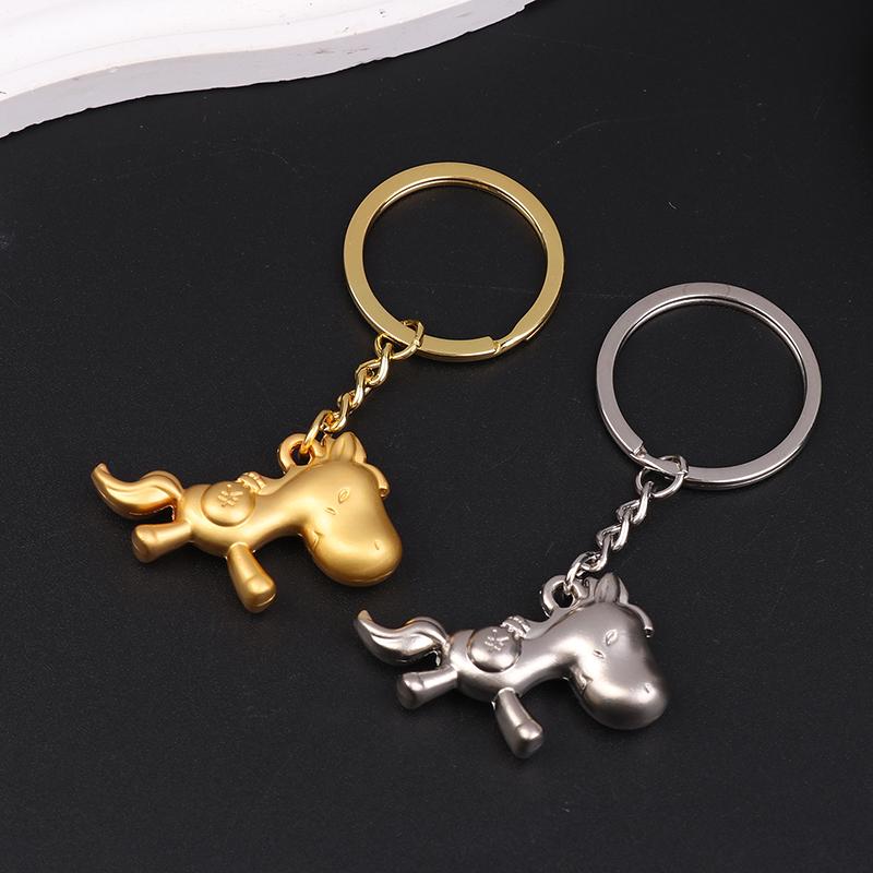 2026 Zodiac Year Of The Horse Metal Keychain Backpack Lucky Horse Pendant Keyring Badge Key Chain Gift