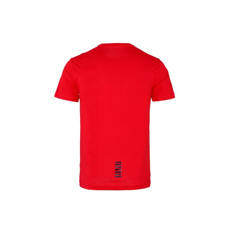Emporio Armani EA7 Herren T-Shirt mit Buchstabenprint, Rundhalsausschnitt, Kurzarm Rot 8NPT51-PJM9-1451