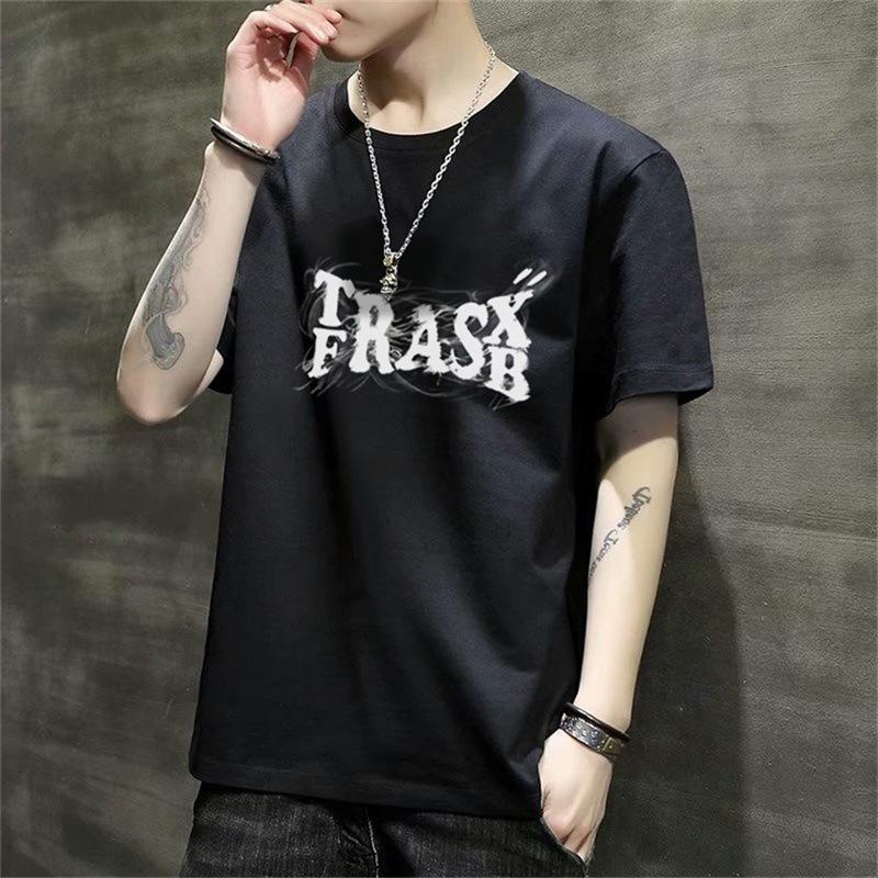 Men'S Short-Sleeved T-Shirt New Summer Trend Korean Version Loose Bottoming Shirt Clothes T-Shirt Large Size Teen