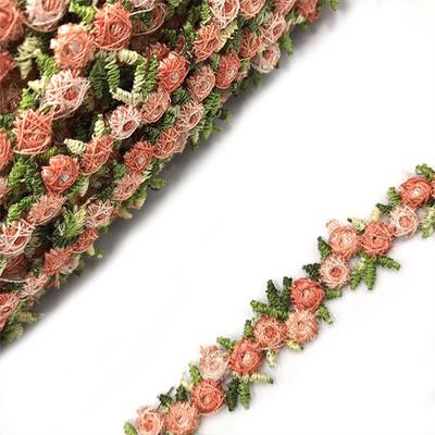 Decor Polyester Wedding Dress Ribbons Fabric Trim Embroidered Flower Lace Trim Water Soluble