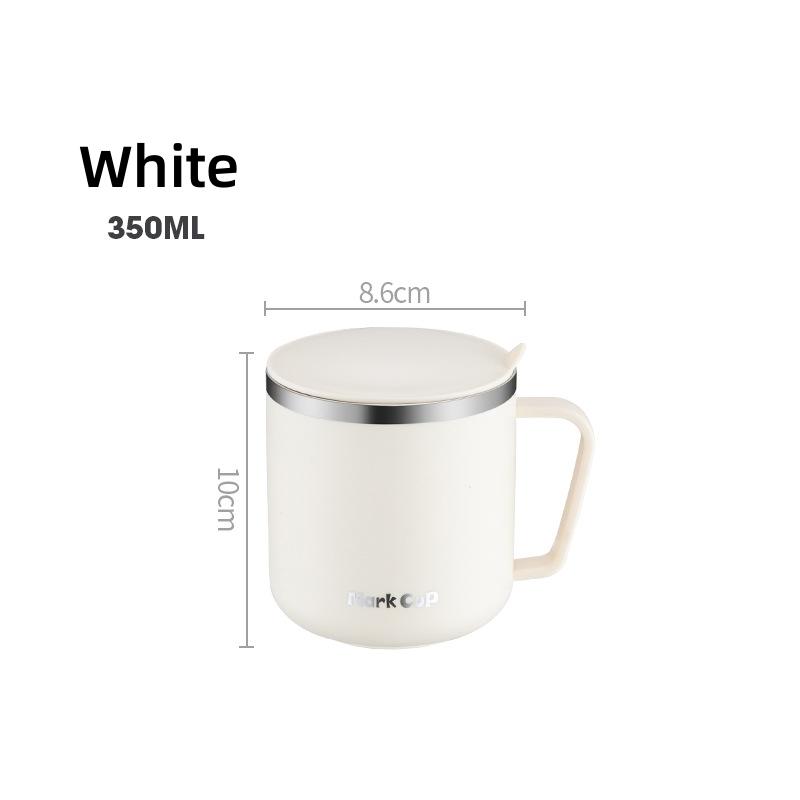 304 Stainless Steel Water Cup Milk Juice Tea Coffee Mug Double Layer Insulation Tropical Handle Cup Office Home Drink Mouth Cup