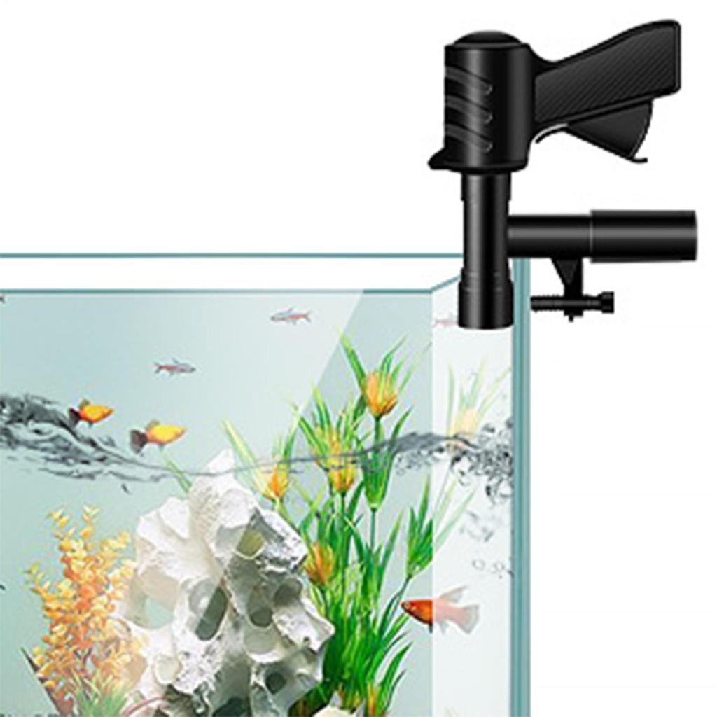 Aspiradora de grava para equipo de cambio de agua de acuario, herramienta de lavado de arena para pecera con botón de empuje de aire para acuario interior del hogar