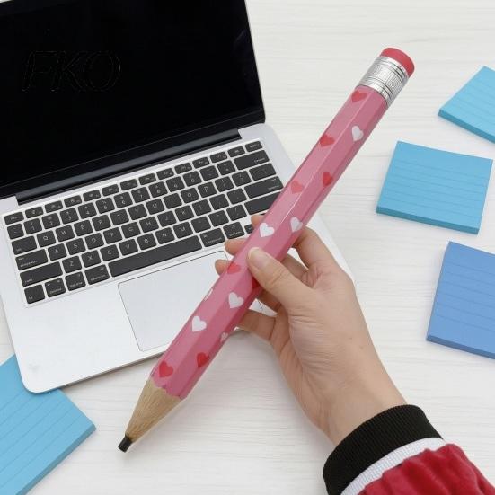 Heart Pattern Pencil Giant Pencil, Extra Large Writable with Colorful Printed, Oversized for School Office Supplies Cute Stationery