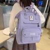 Mochila de estudiante para mujer, mochila de gran capacidad, bolsa de viaje de color sólido para niñas