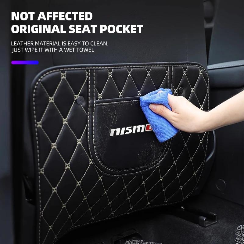 1pcs Car Rear Seat Back Anti Kicking Pads For Nissan Nismo Logo Tiida Teana Qashqai Juke X Trail Note Almera Skyline Styling