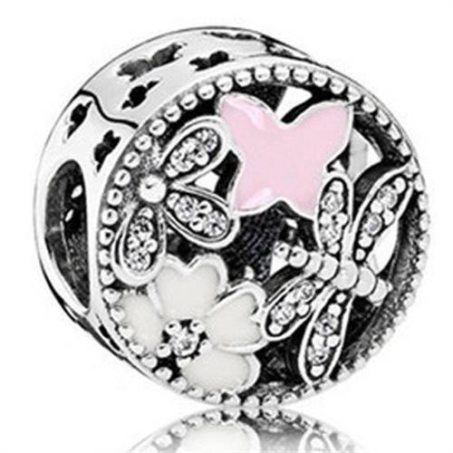 Bracelet Women'S Pink Love Mulan Petals Glazed Beads Loose Beads String Beads Diy Accessories