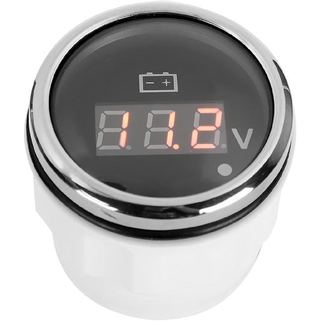 Marine Voltage Gauge Marine Volt Meter 52mm Diameter Boat Voltage Gauge LED Digital Display 316 Stainless Steel Marine Voltmeter Gauge Universal for
