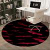 Red Bat Pattern Chair Mat - Round Carpet for Home Decor, Office Use, Living Room, Bedroom, Gift Idea0497b