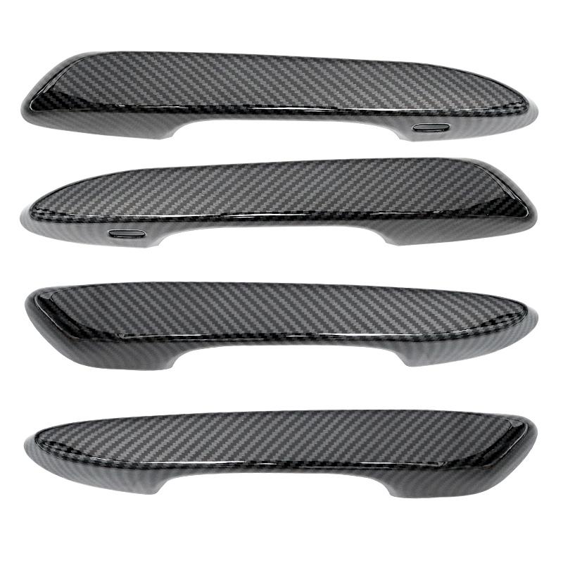QHCP ABS Door Handle Cover Trim Carbon Fiber Style Car Exterior Door Handle Frame Sticker 4Pcs/Set Fit For Lexus UX200