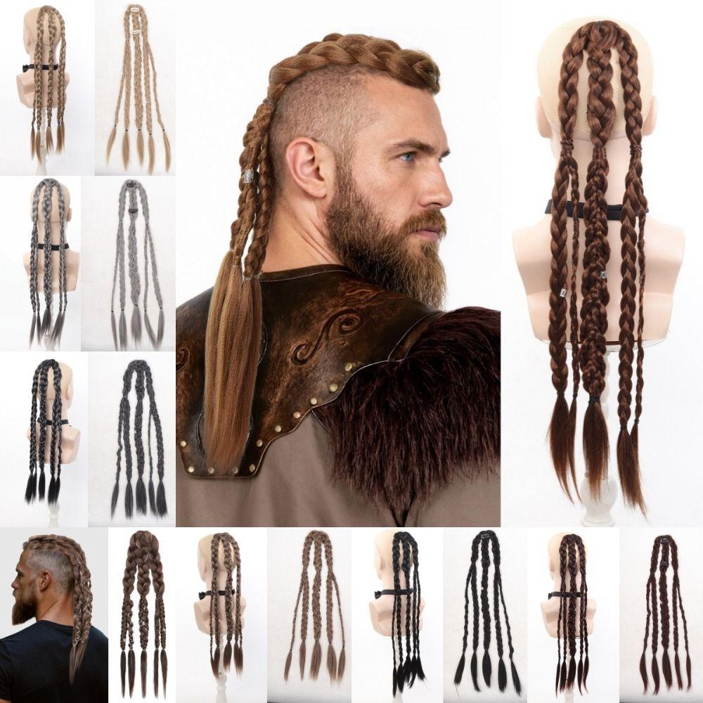 Long Viking Hair Extensions Clip In Handcrafted Braids Pony Tails  Renaissance Warrior Accessories