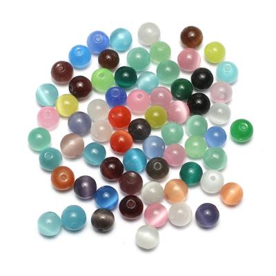 100Pcs/Pack, Energy Natural Stone Beads, Fashion Colourful Through Hole Opal Loose Beads 8mm for DIY Necklace Bracelet Accessories Jewelry Making