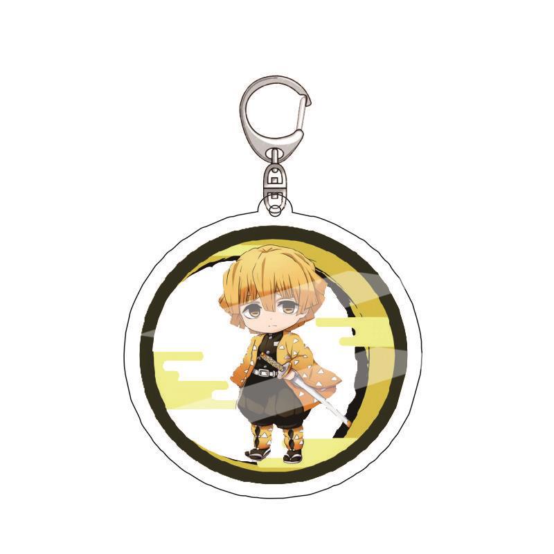 Anime Demon Slayer Acrylic Keychain Tanjiro Kamado Nezuko Zenitsu Agatsuma Inosuke Hashibira Pendant Charm 4PCS Collection Beautiful Gift