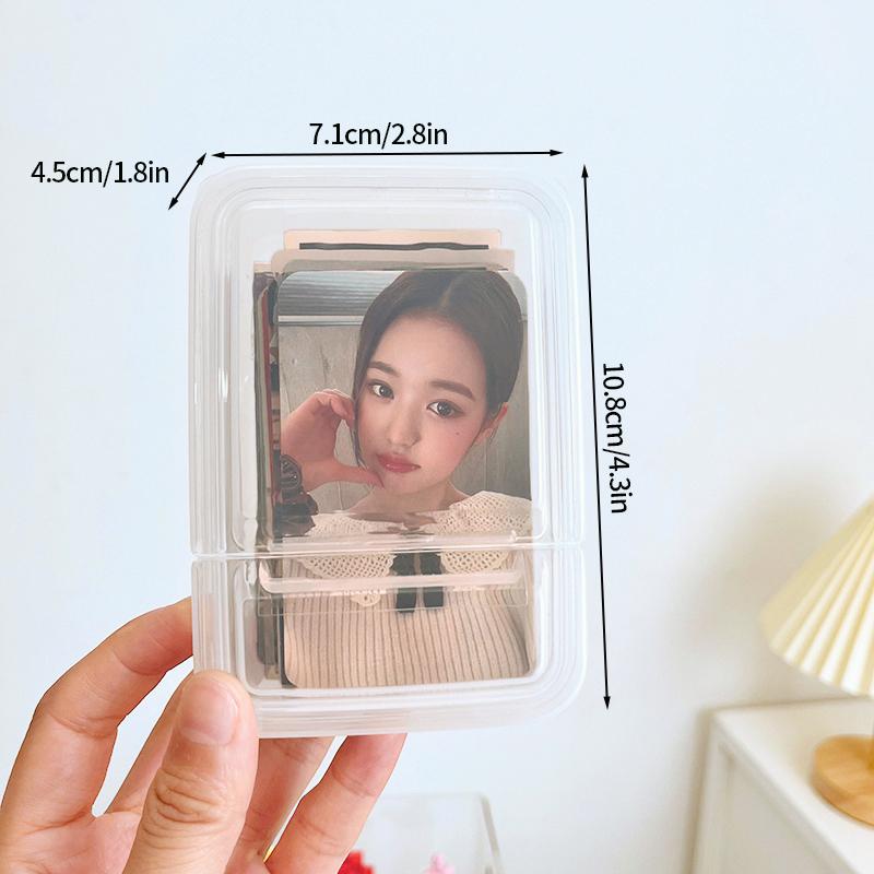 Transparent Plastic Card Storage Box 3 inch Kpop Idol Photocards Storage Case Desktop Organizer Classification Box Stationery
