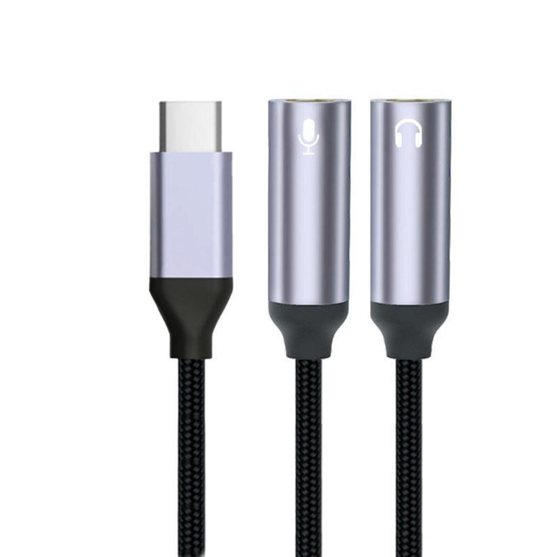 Type C To Double 3.5mm Sound Cable Universally Compatibility Suitable for Speakers Headphones Car Sound Systems