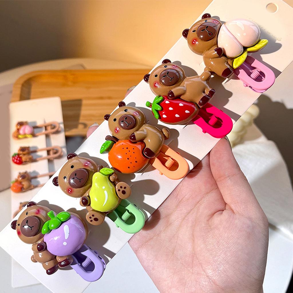 Girls Hair Clip Capybara Women Kid Hairgrips Adorkable Headdress Barrettes Capybara Shape Sweet 2000s Girls Hairpins