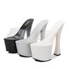 High Nightclub Super High Heels Slippers Women's Work Shoes Catwalk Pole Dance Shoes Waterproof Table