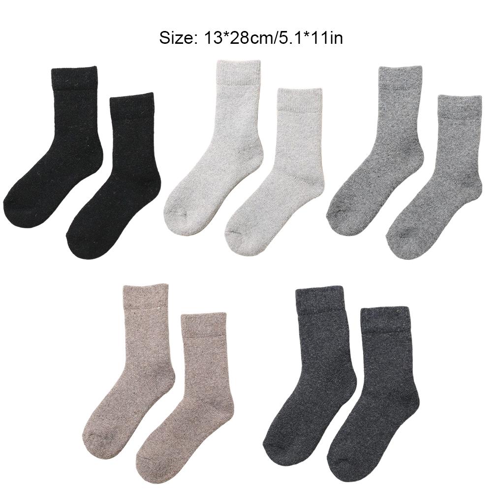 1 Pair Winter Socks Cold Weather Solid Color Thermal Hosiery Foot Warmer Breathable Comfortable Clothing Dressing Footwear