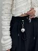 MOIFAIRE SILVER WIDE BALL KEYRING / BLACK