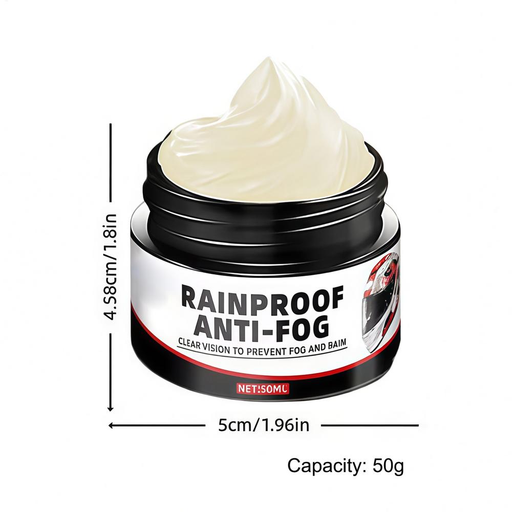 50g Anti-Fog & Rain-Repellent Cream Long-Lasting Multi-Surface Balm for Helmets Glasses Car Windows, Gear for Clear Vision