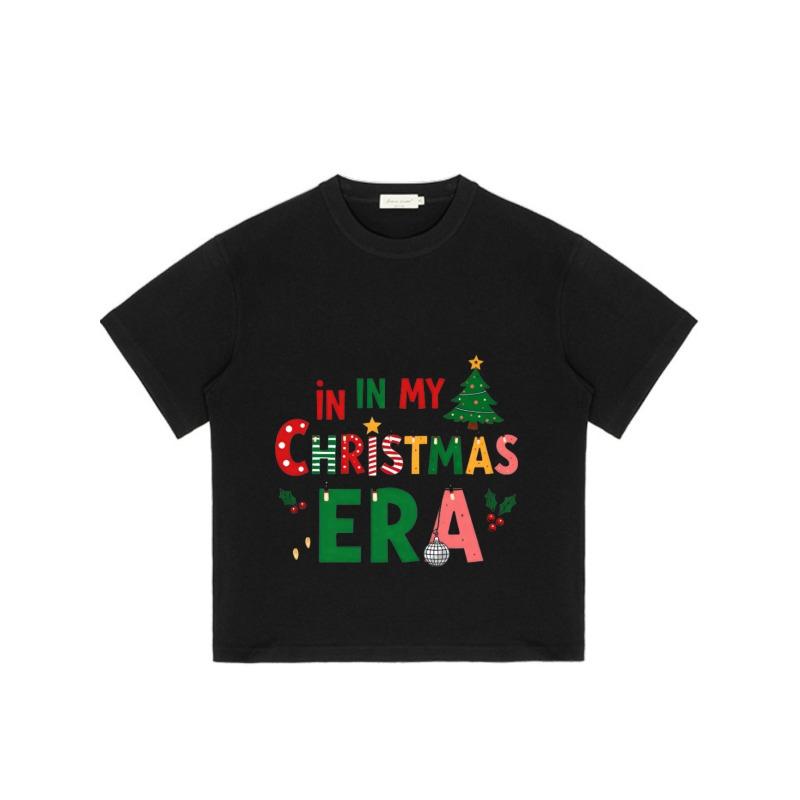 Weihnachts-T-Shirt Schwarz in My Christmas Era Print Feiertagsparty-Kleidung