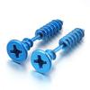 1 Pair Unisex Women Men Earrings Stainless Steel Piercing Nail Screw Stud Earrings Punk Rock Helix Ear Piercings Spiral Jewelry