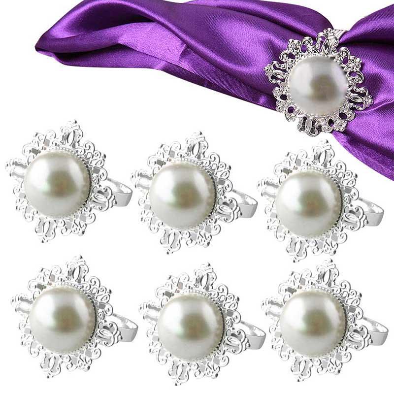 

6 шт. Золотые и серебряные кольца для салфеток, свадебное кольцо для салфеток, держатель для салфеток из сплава, украшение для обеденного стола Aro Servilleta Dorado