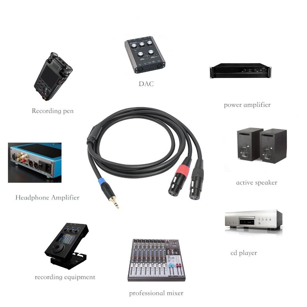 XLR to 1/8 Inch Stereo Aux Interconnect Audio Adapter Cable  for Microphone Setup