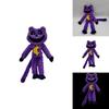 Smiling Critters Terrifying Purple Cat Monster Plush Toy Animal With Big Mouth Customizable Cartoon Style