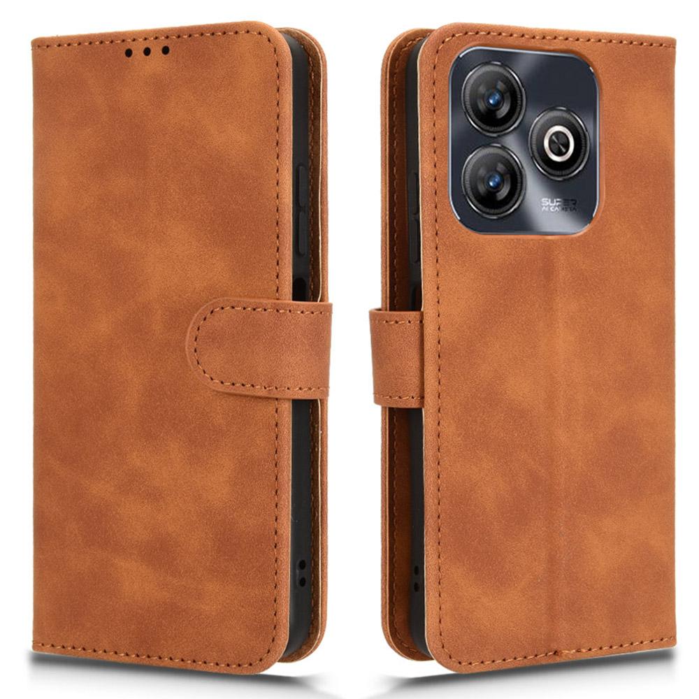 For ZTE Blade A75 4G Leather Case Skin-Feel Anti-Drop Wallet Flip Phone Cover
