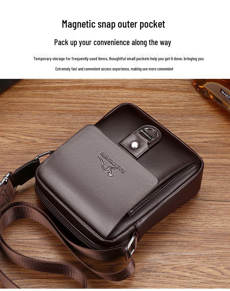 Men's Genuine Leather Crossbody Backpack - Casual & Business Trendy Bag