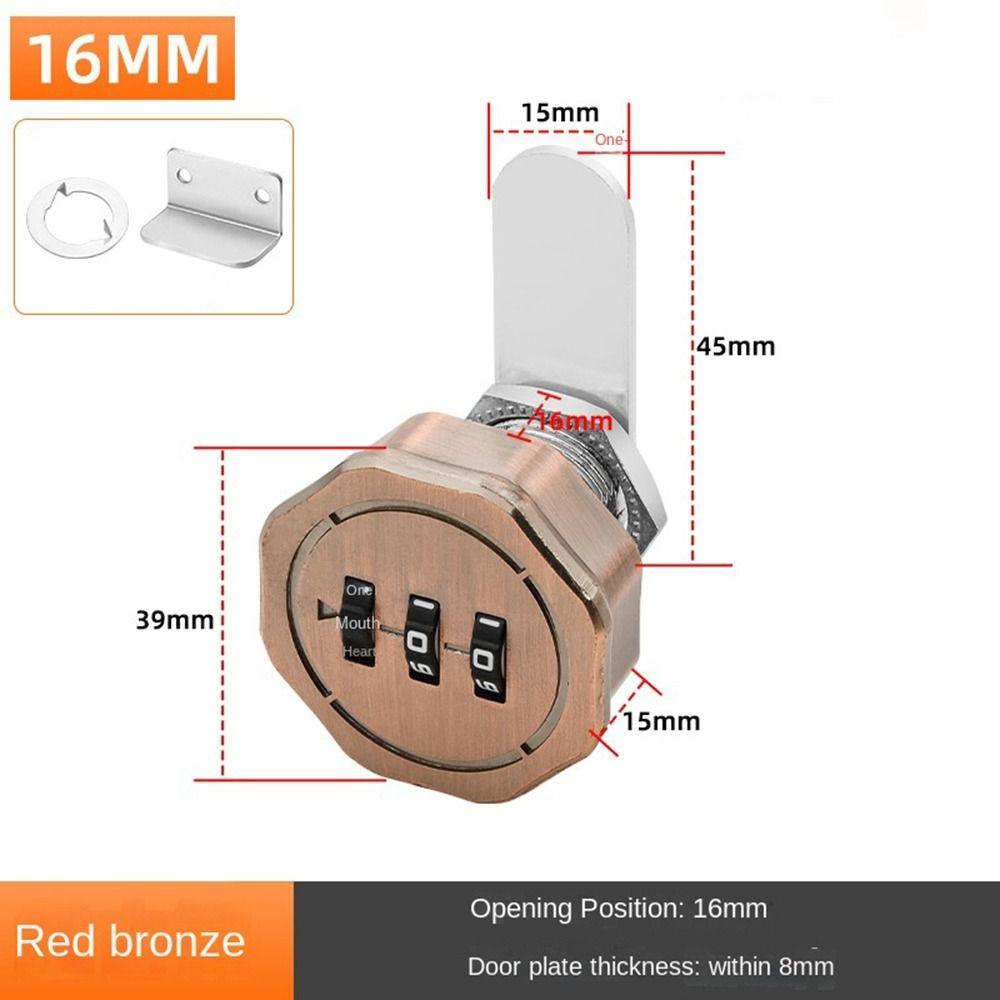 3 Digital Code Combination Lock Cupboard Drawer Cabinet Mailbox Password Locker Furniture Anti-theft Security Zinc Alloy Lock