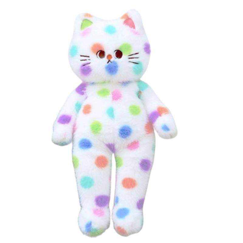 Adorable Polka Dot Cat Hugging Pillow Soft And Cuddly Plush Toy Perfect Gift For Girlfriend 60cm