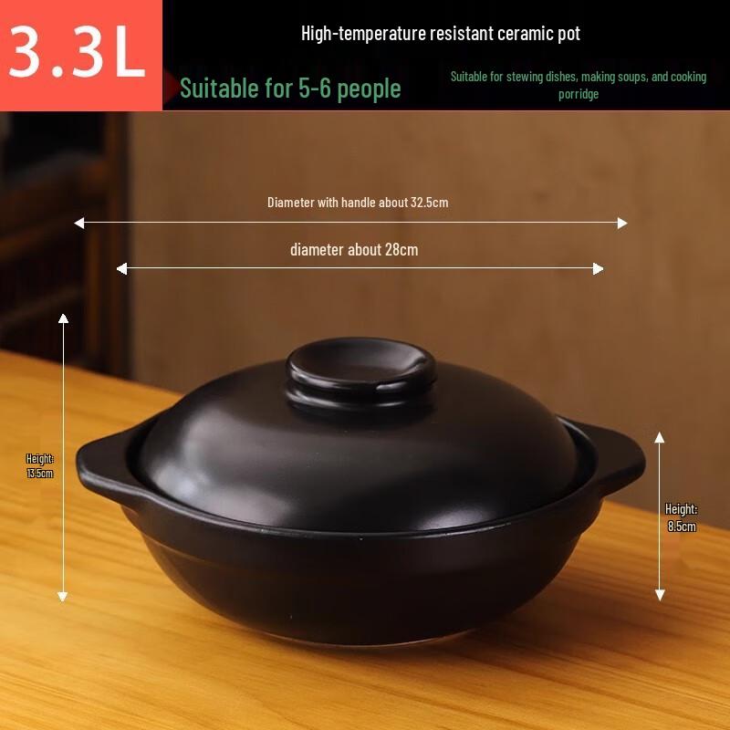 Wutuo Black Glaze Multipurpose Clay Pot