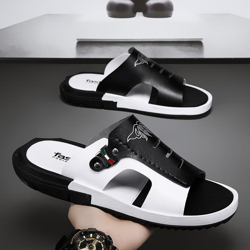 Men's slippers summer 2 new non-slip outer sandals one-word beach sandals
